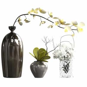 植物花瓶摆件3D模型下载